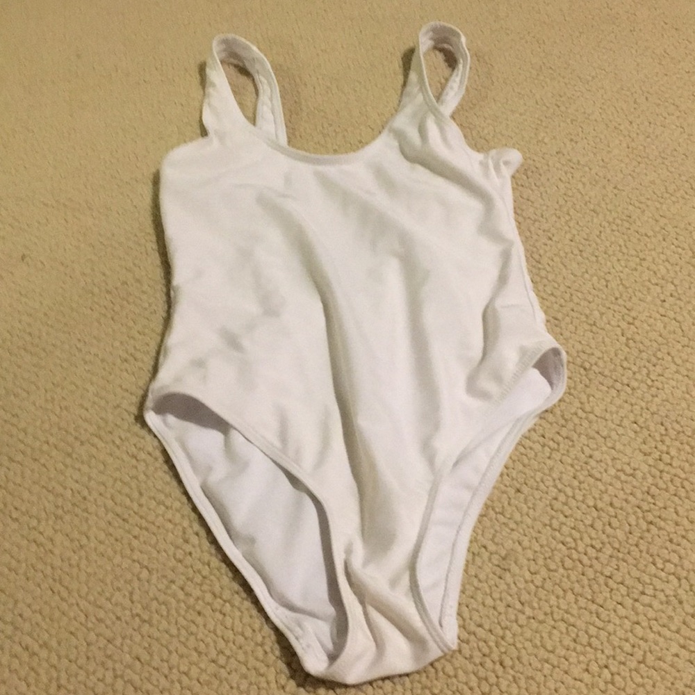 White one piece bathing suite